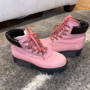 Acne Studios Baby Pink Telde hiking boots size 36